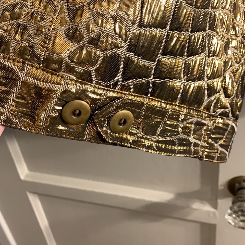 Metallic Gold Animal pattern Jacket, Ruby Rd.,18 - Picture 10 of 13